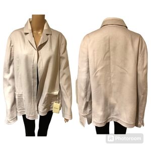 Agnona Made in Italy 100% Cashmere Open Front Overshirt Style Jacket Size 14
